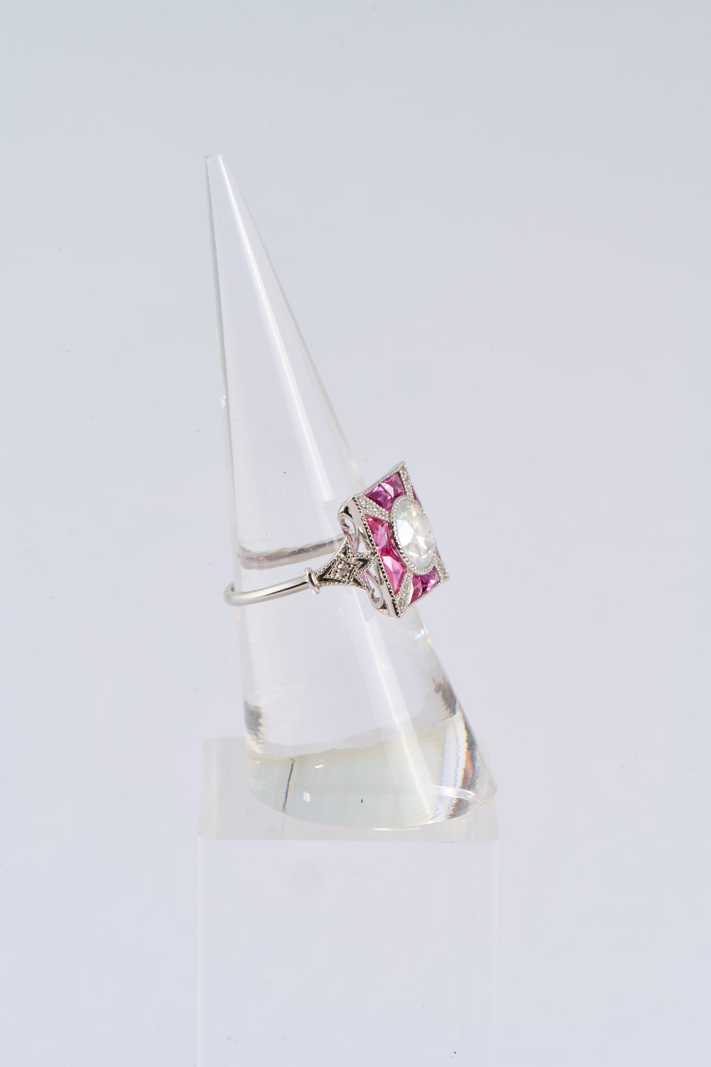 225 Platinum Ruby & Diamond Dress Ring