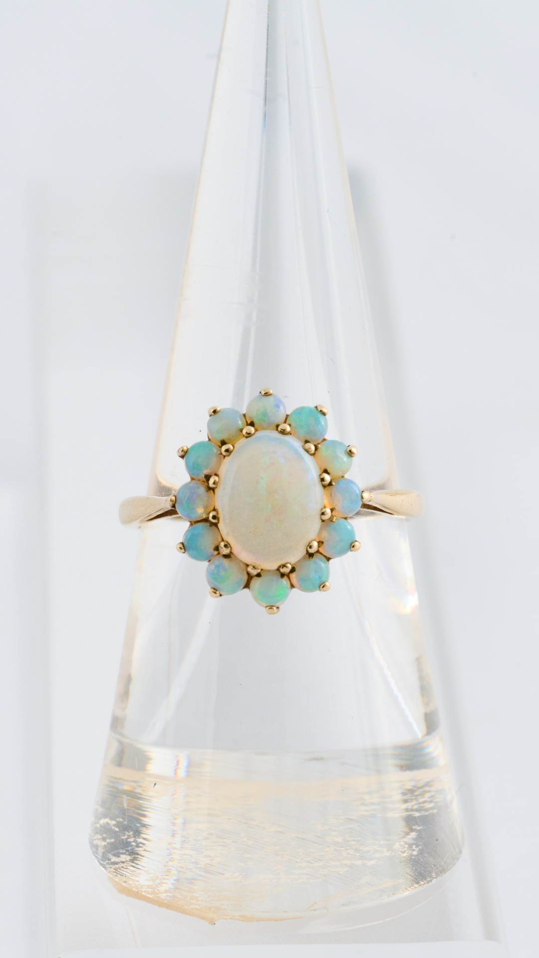 9ct Large Opal Flower Ring