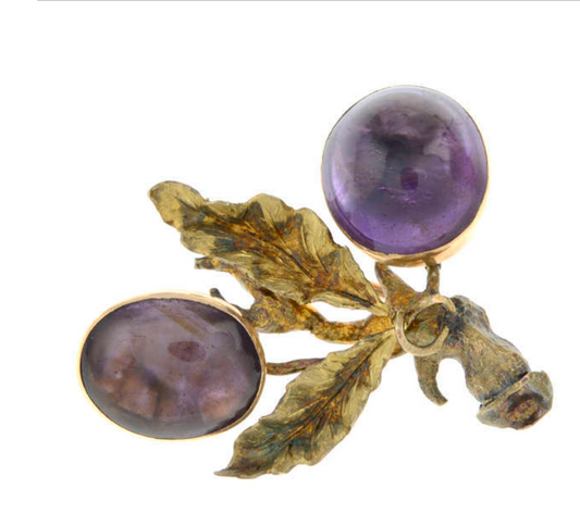 40 Amethyst Berry Brooch