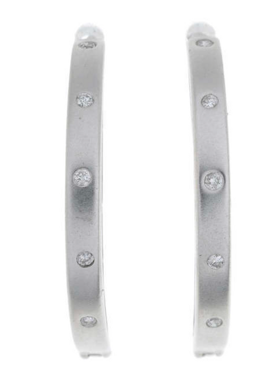 646 Diamond Accent Hoop Earrings