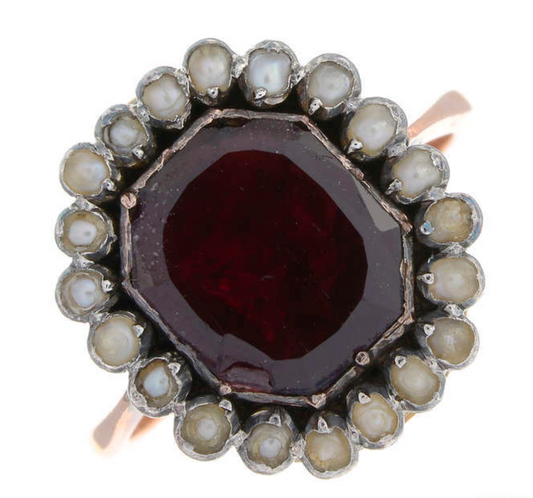 110 Garnet Pearl Ring