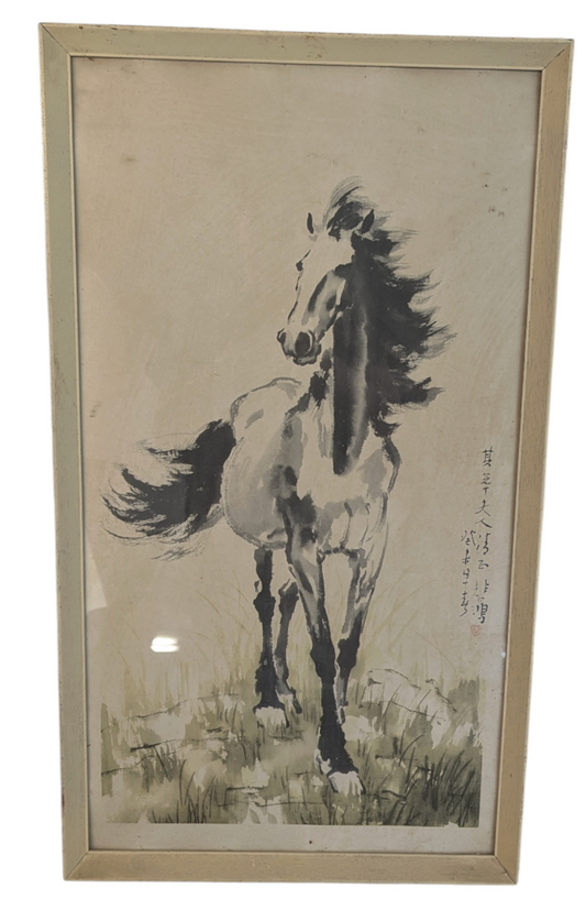 A794 Watercolor Stallion Painting