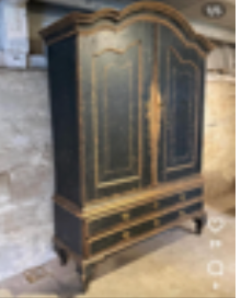 FE44 Black Wood Armoire