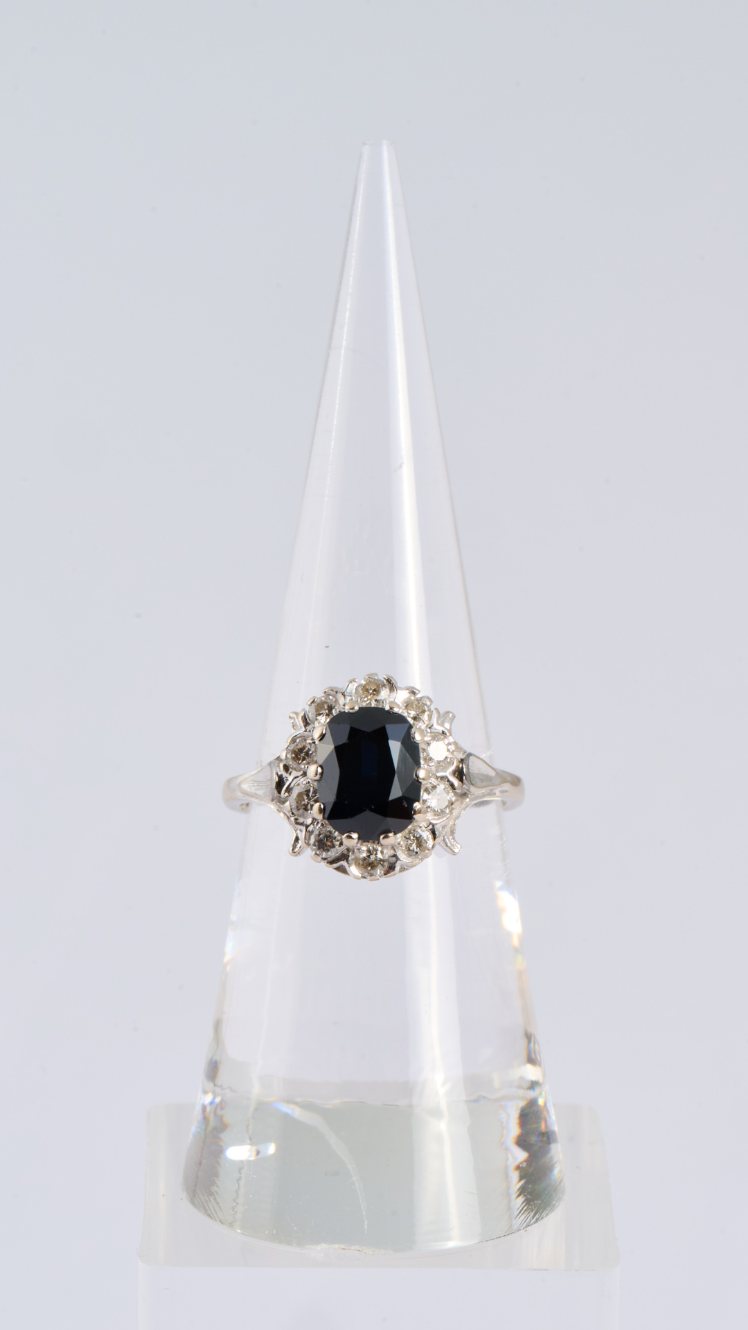 125 Sapphire & Diamond Cluster Ring