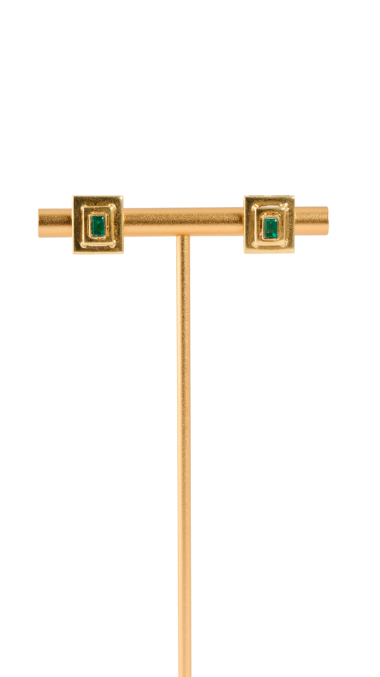 61 Gold Gem Set Earrings
