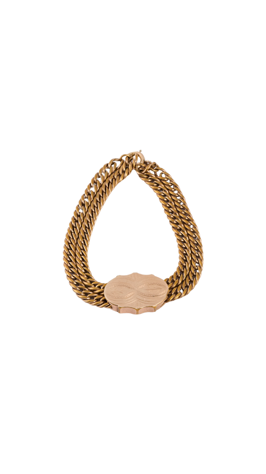 223 Gold Slide On Rolled Chain Bracelet