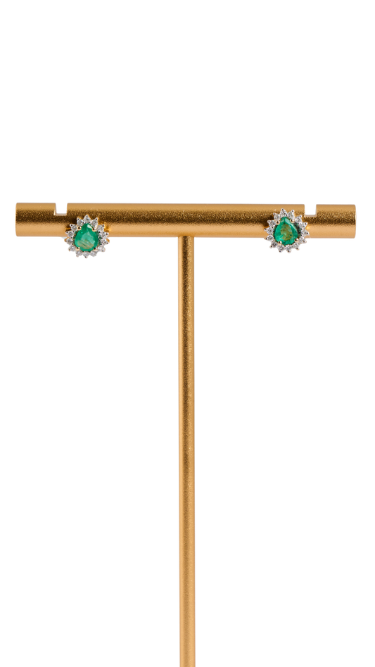 167 Emerald Diamond Stud Earrings