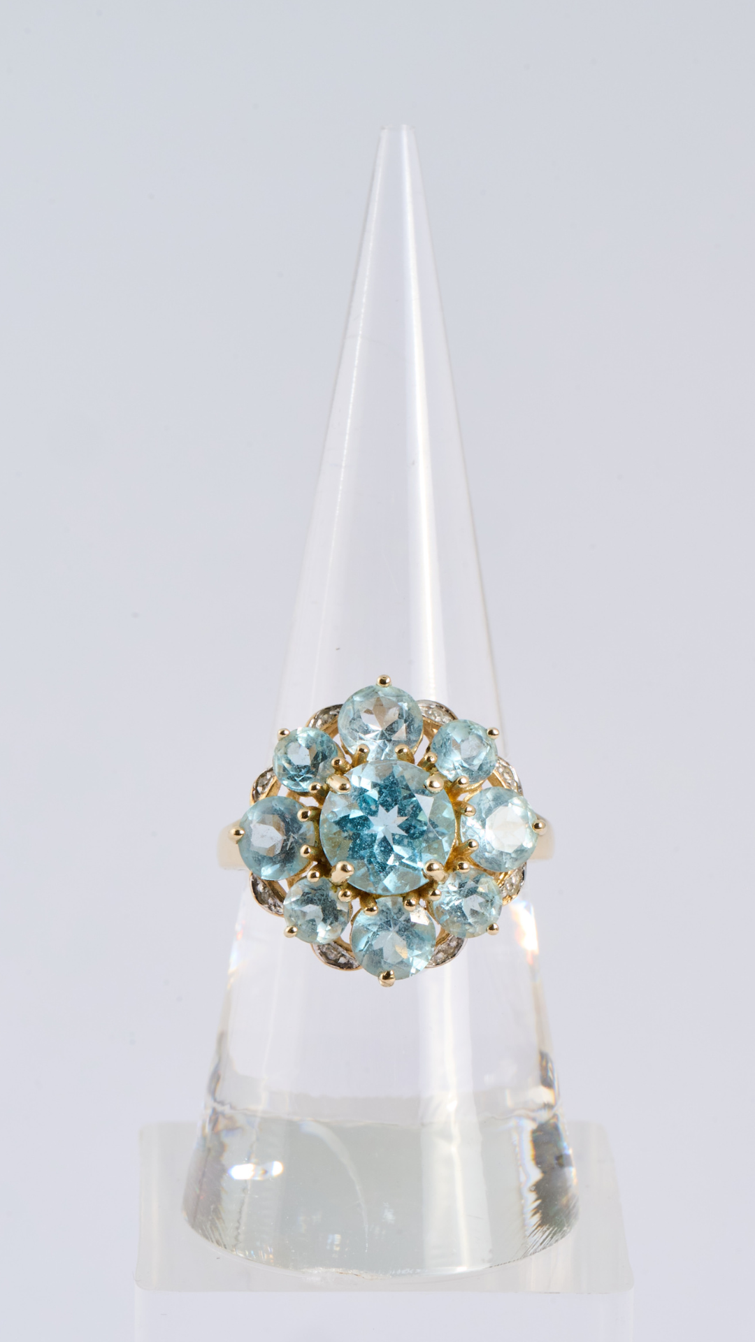 69 Aquamarine Cluster Ring