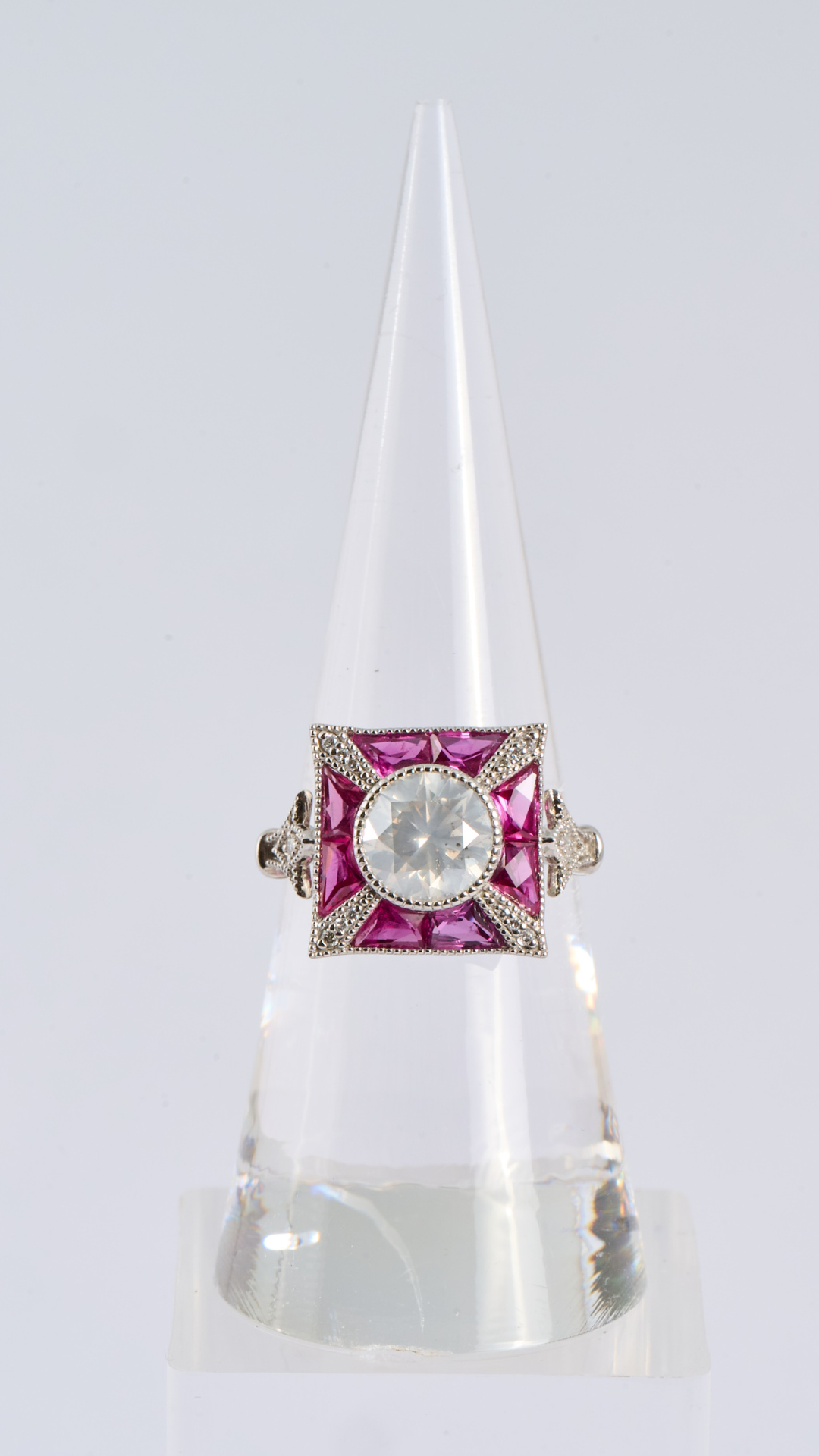 225 Platinum Ruby & Diamond Dress Ring
