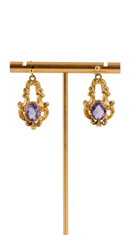 169 Amethyst Drop Earrings