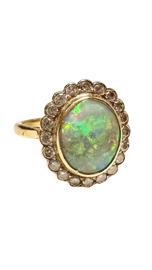 5A Opal Diamond Ring