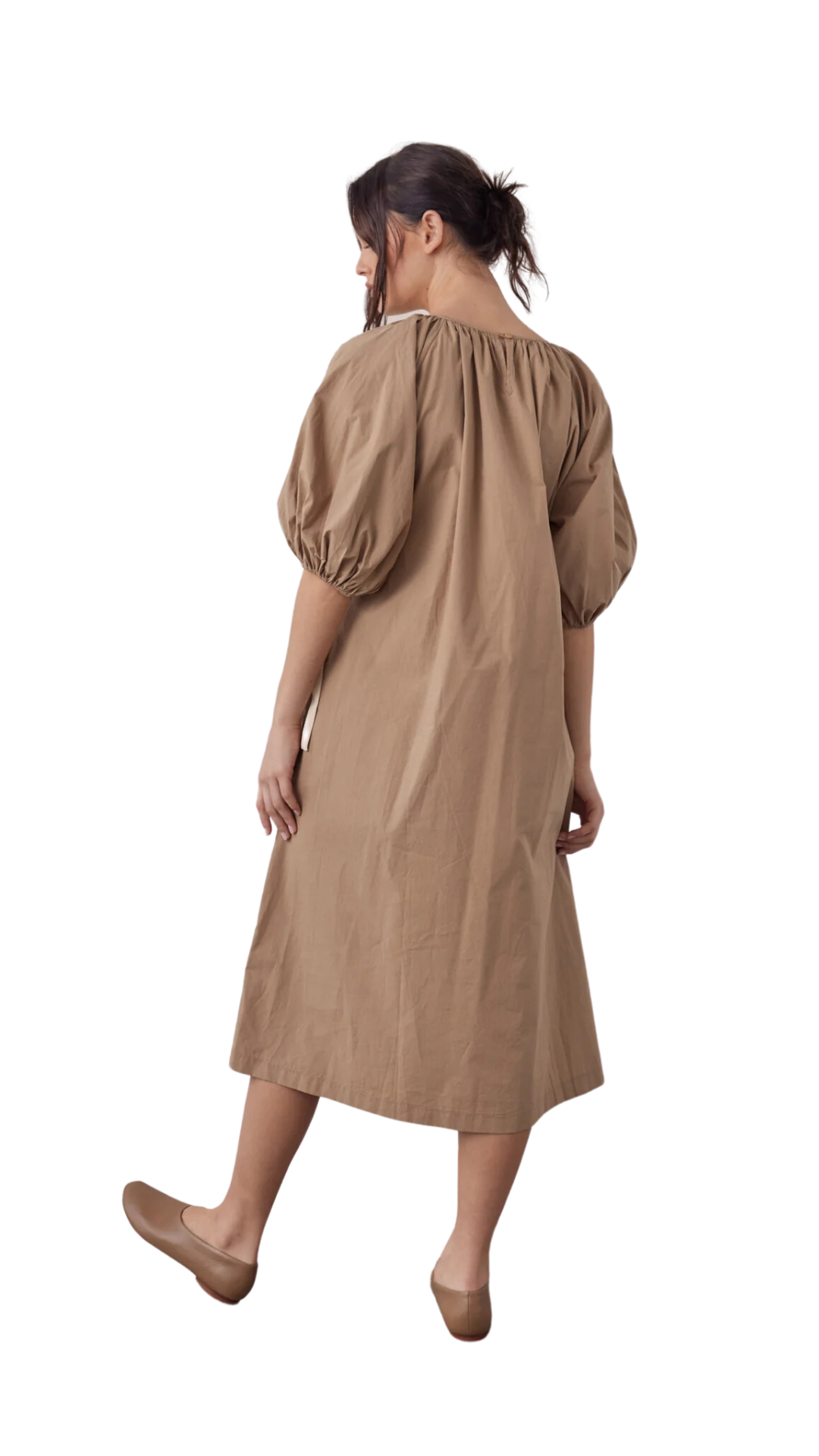 Puff Slv Walnut Dress