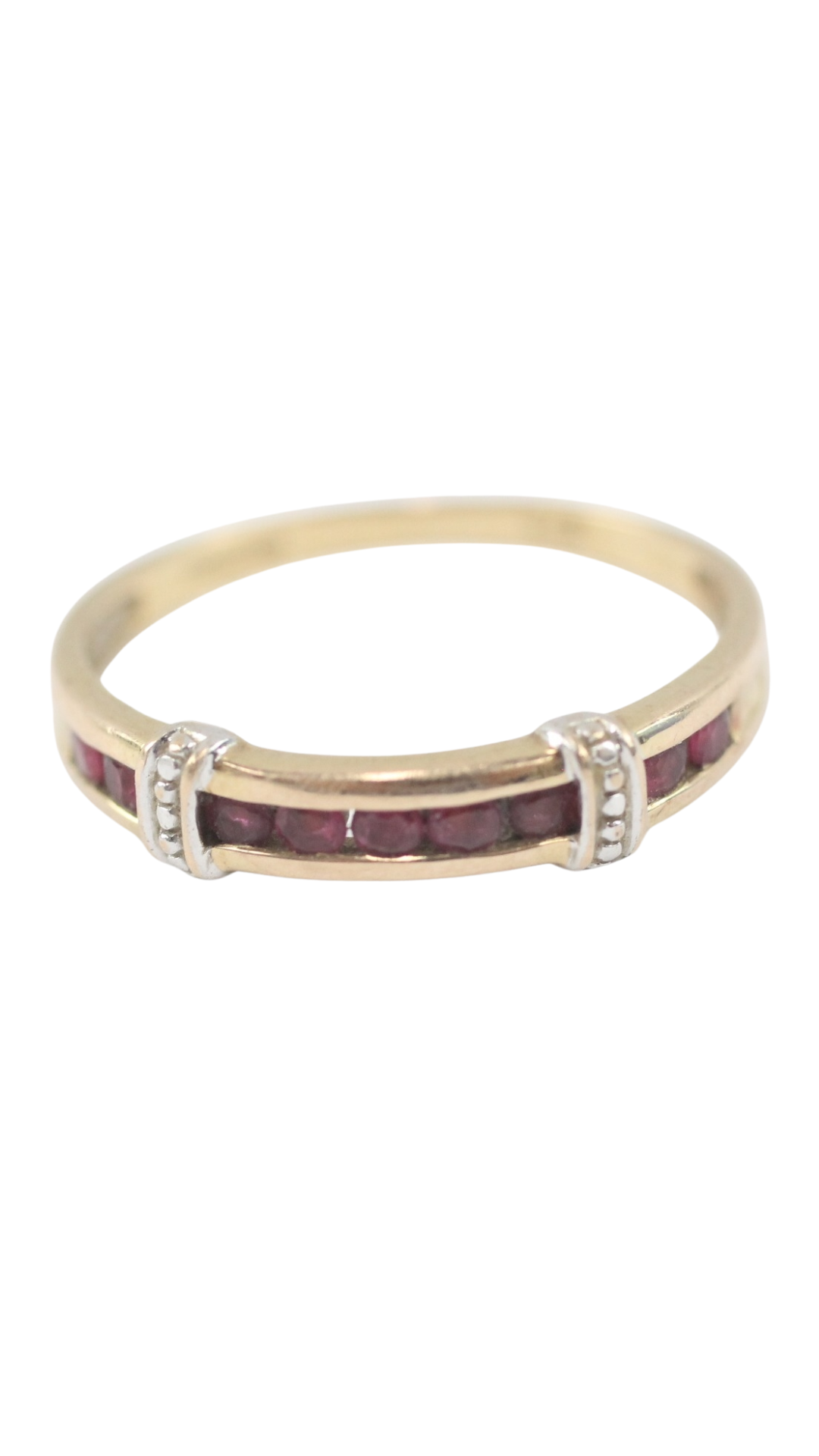 126 Ruby Diamond Half Eternity Ring