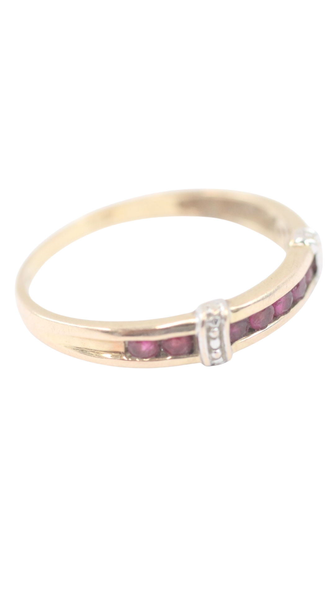 126 Ruby Diamond Half Eternity Ring