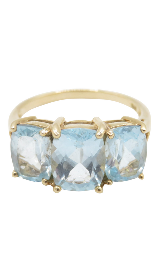 184 Blue Topaz Trilogy Ring