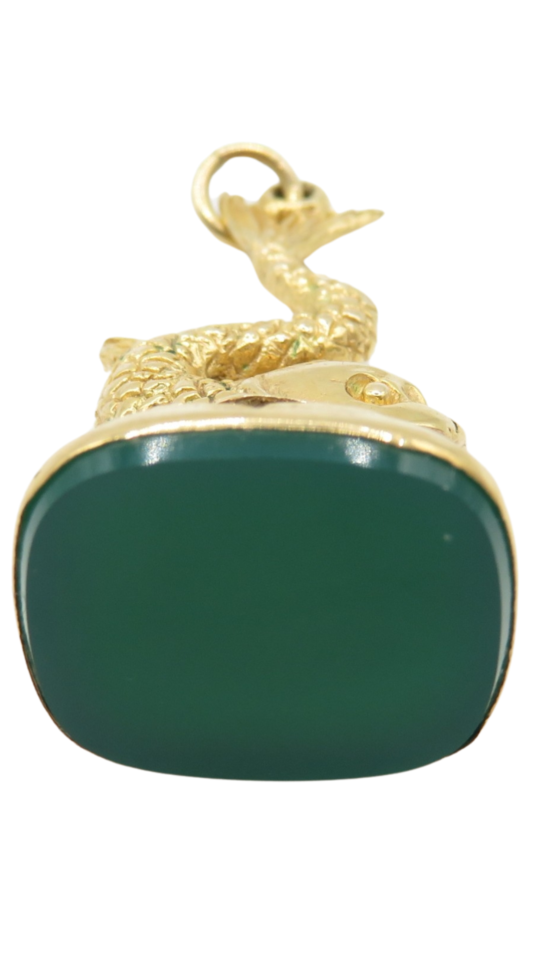 22 Chalcedony Sea Serpent Fob