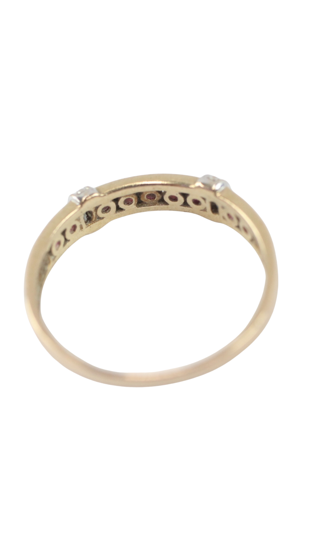 126 Ruby Diamond Half Eternity Ring