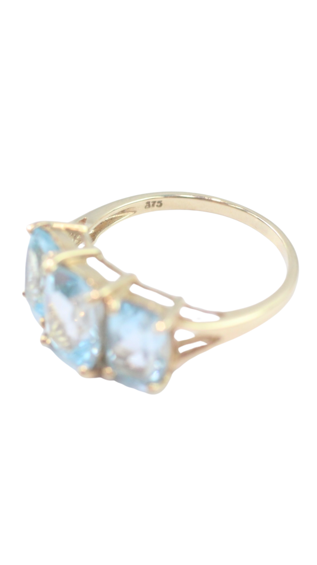 184 Blue Topaz Trilogy Ring