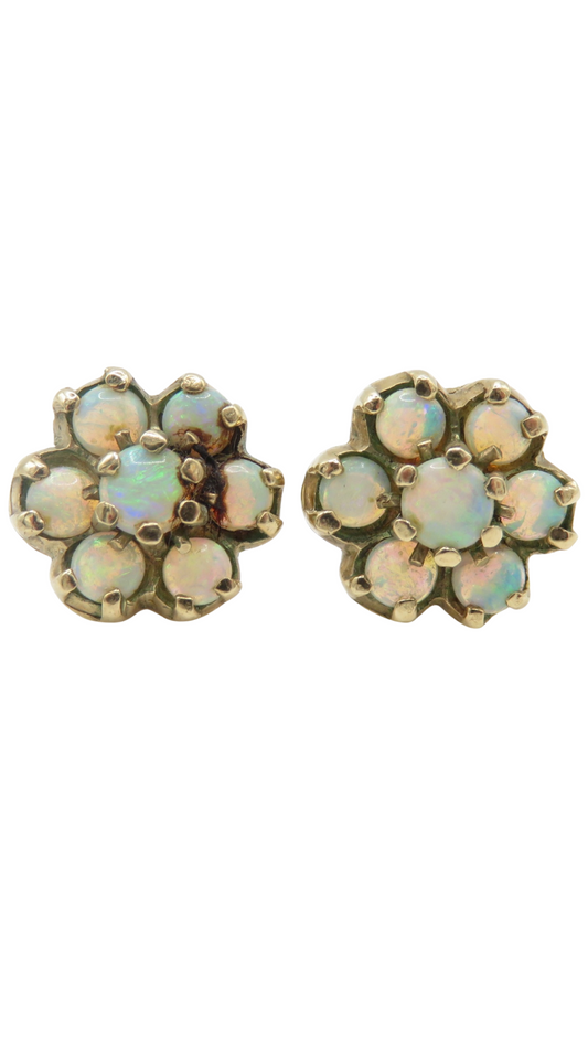 122 Opal Cluster Stud Earrings