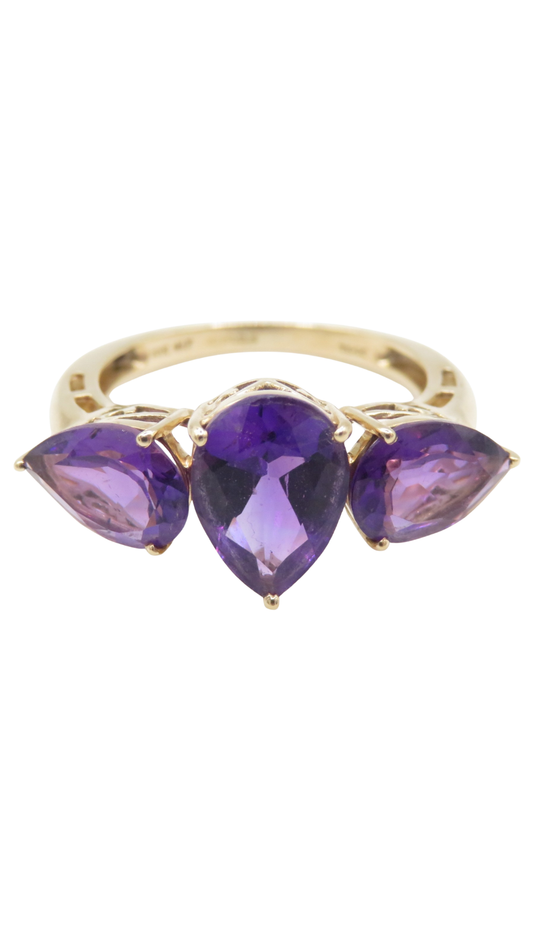 2 Amethyst Trilogy Ring
