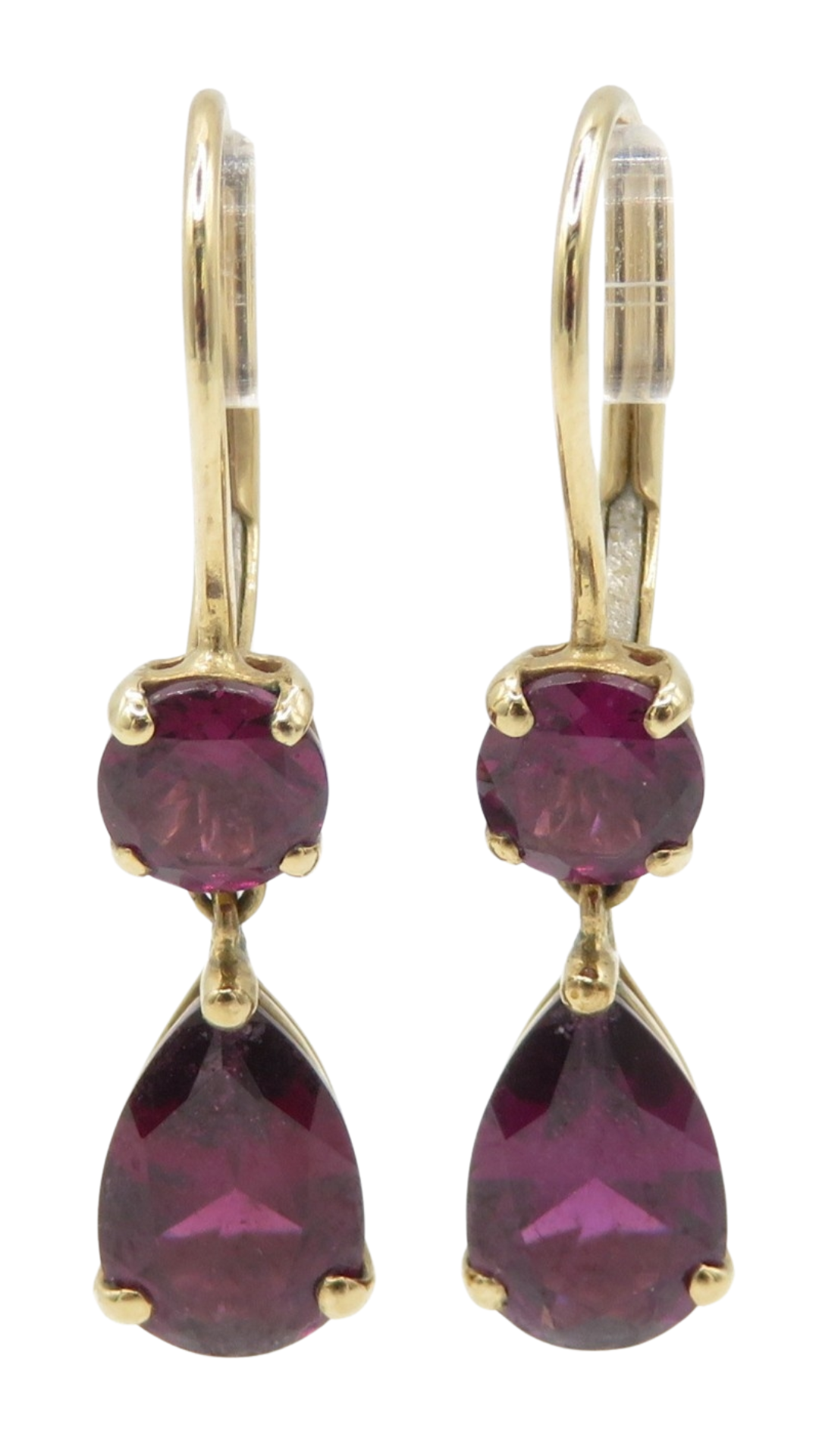 128 Garnet Set Drop Earrings