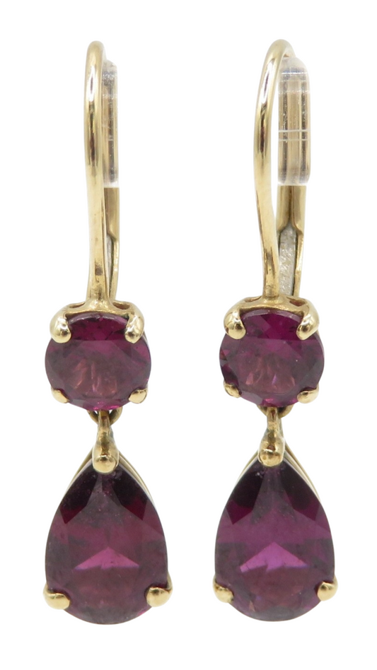 128 Garnet Set Drop Earrings