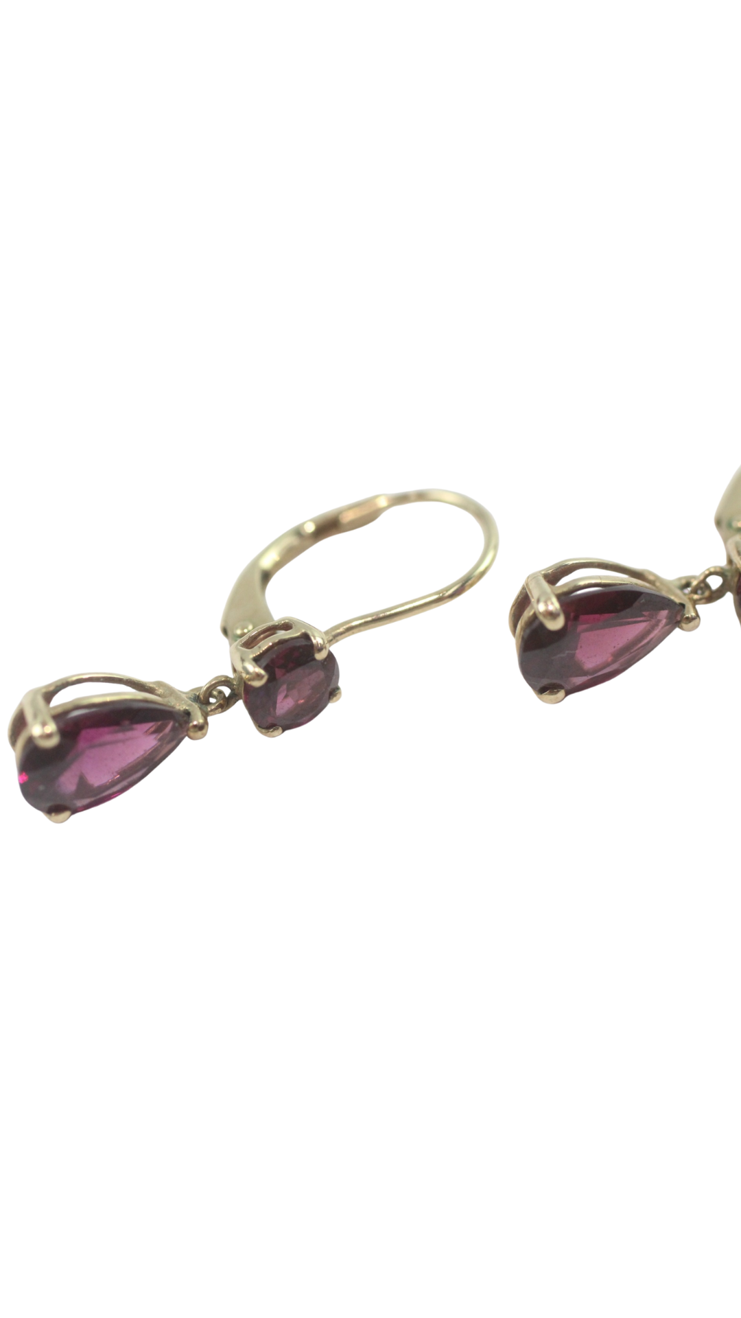 128 Garnet Set Drop Earrings