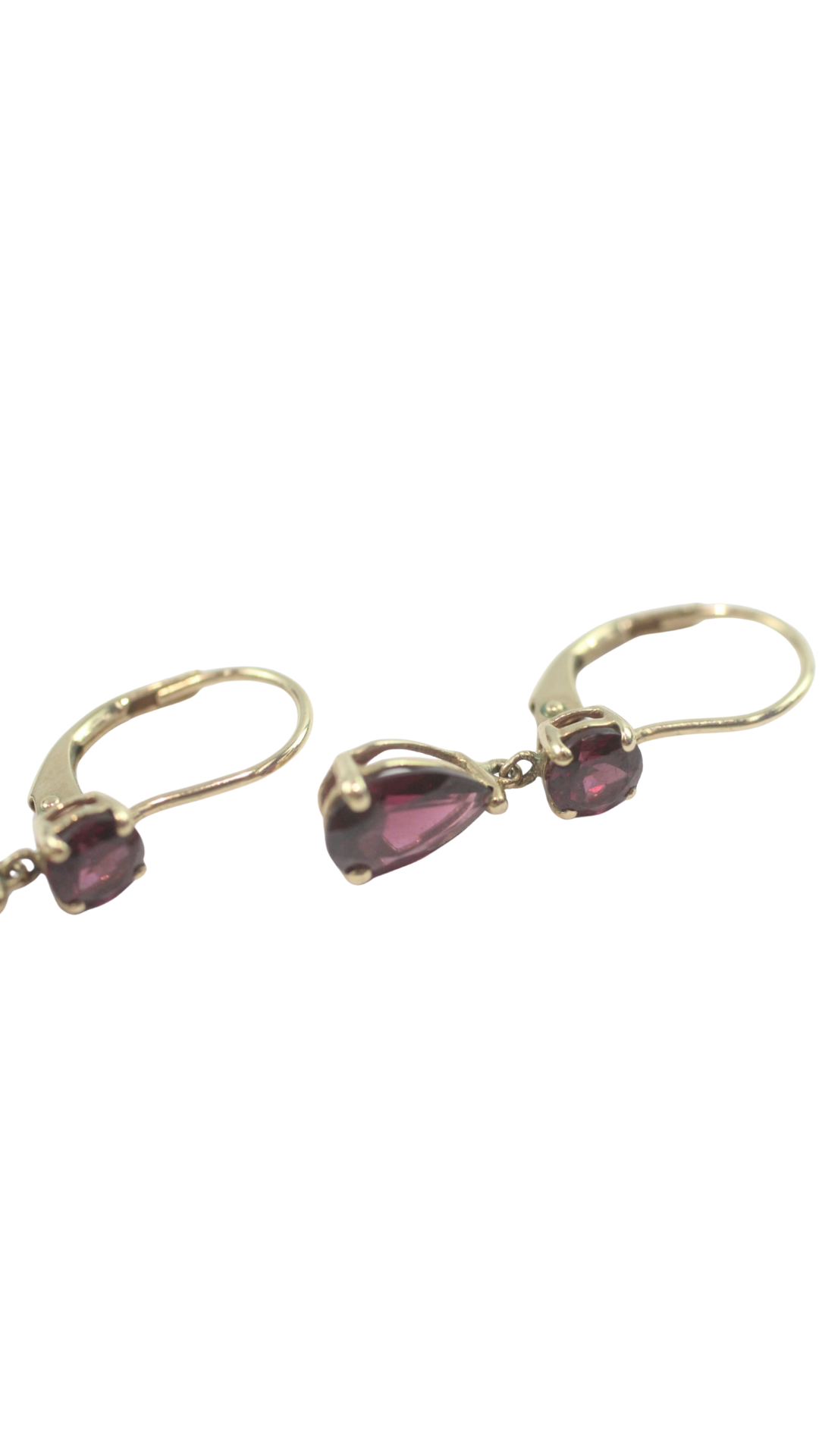 128 Garnet Set Drop Earrings