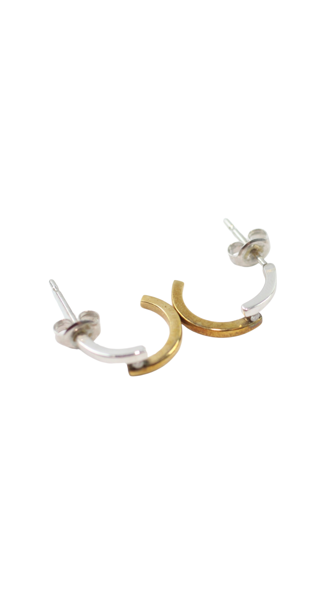 229 Gold Silver Diamond Hoops
