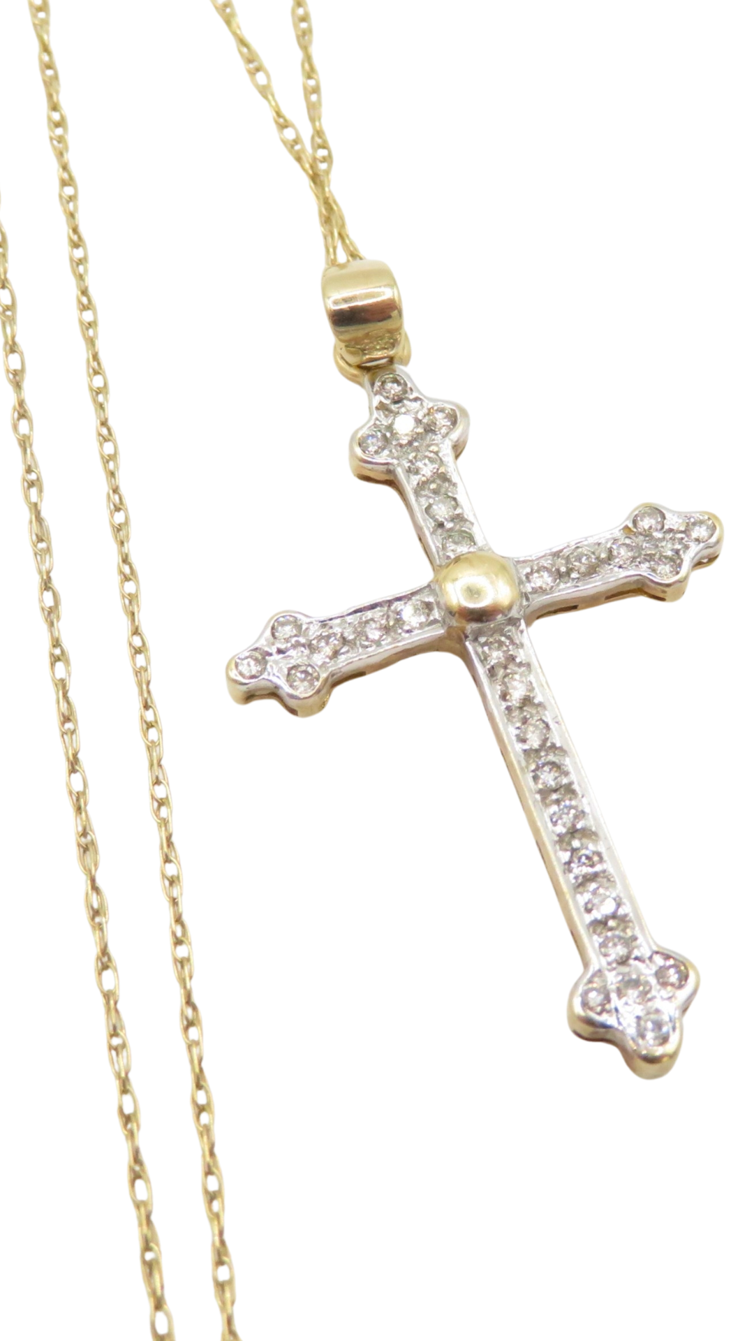 22 Gold Diamond Cross Necklace