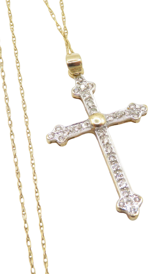 22 Gold Diamond Cross Necklace