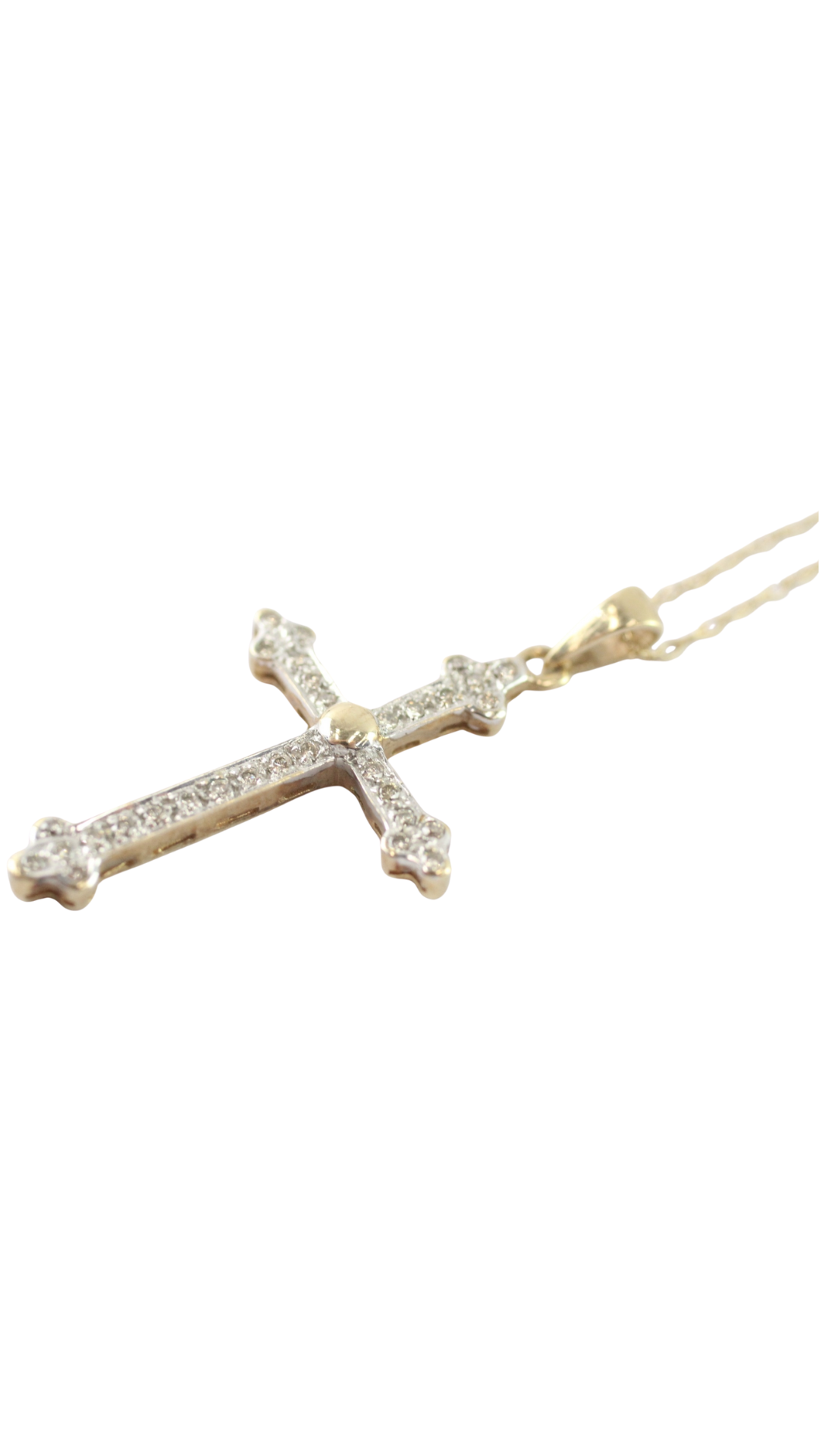 22 Gold Diamond Cross Necklace