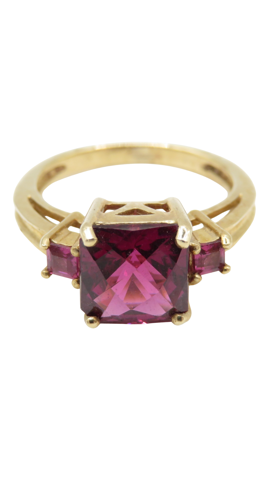 171 Garnet Trilogy Ring