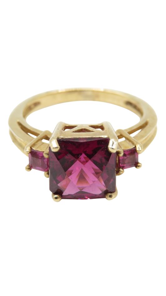 171 Garnet Trilogy Ring