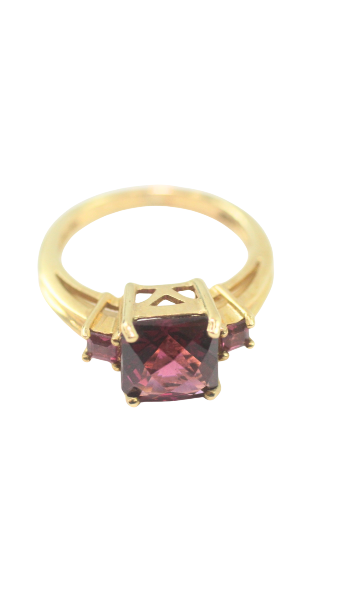 171 Garnet Trilogy Ring
