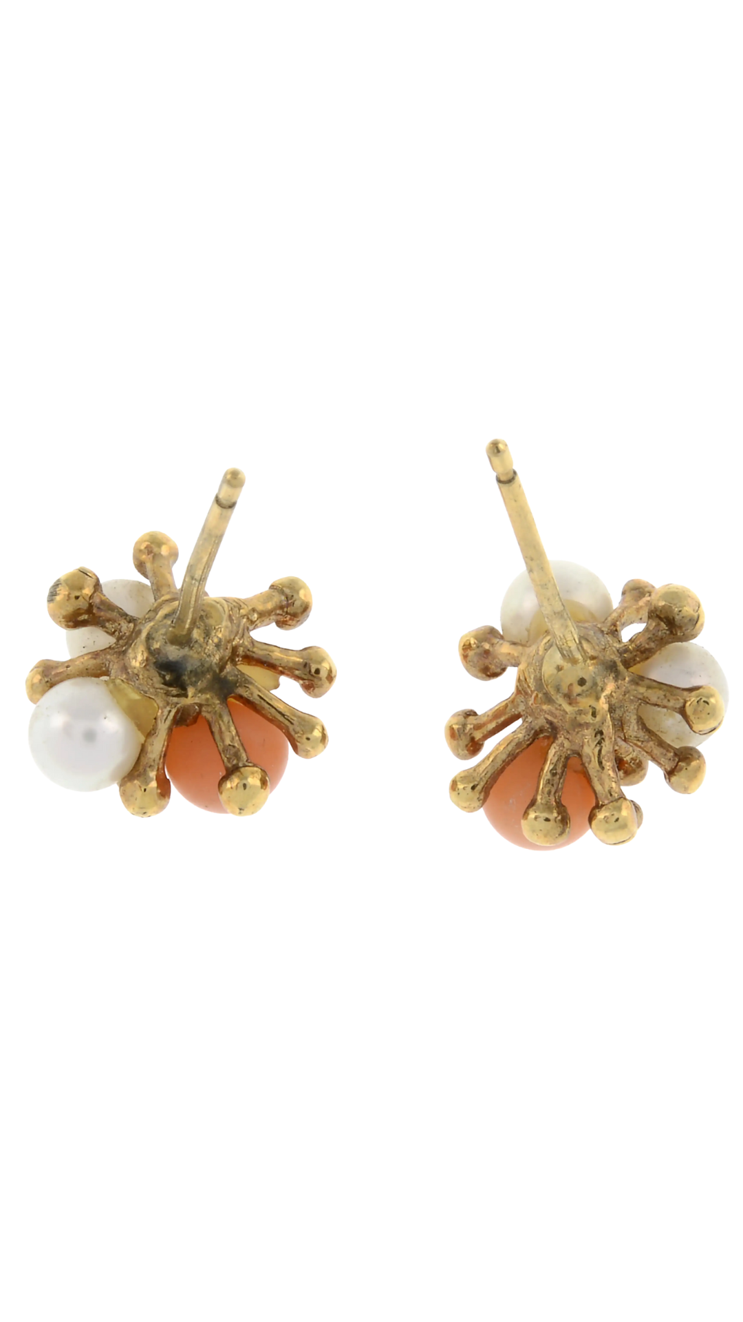 85 Coral & Seed Pearl Earrings