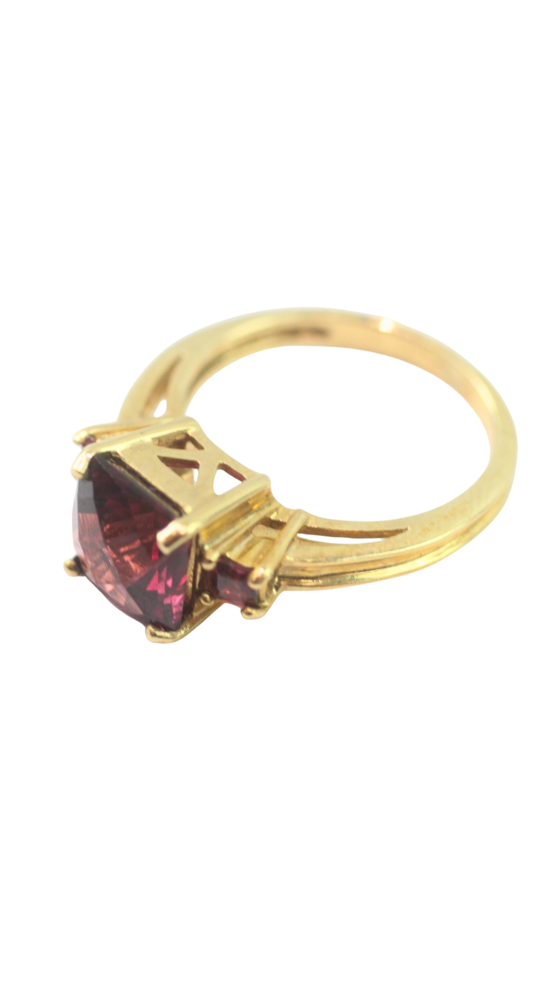171 Garnet Trilogy Ring
