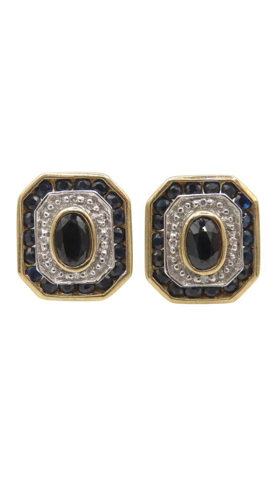 81 Sapphire Diamond Stud Earrings