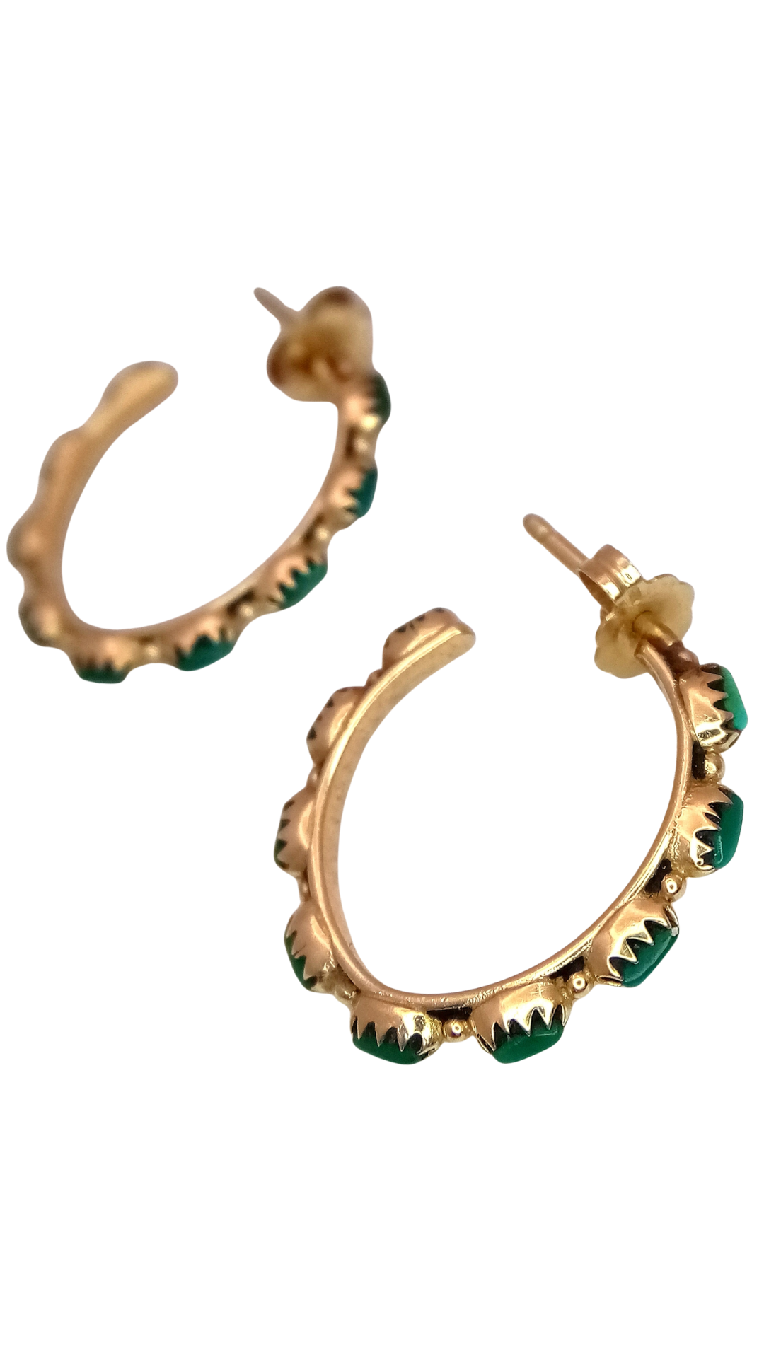 79 Gold Turquoise Hoop Earrings