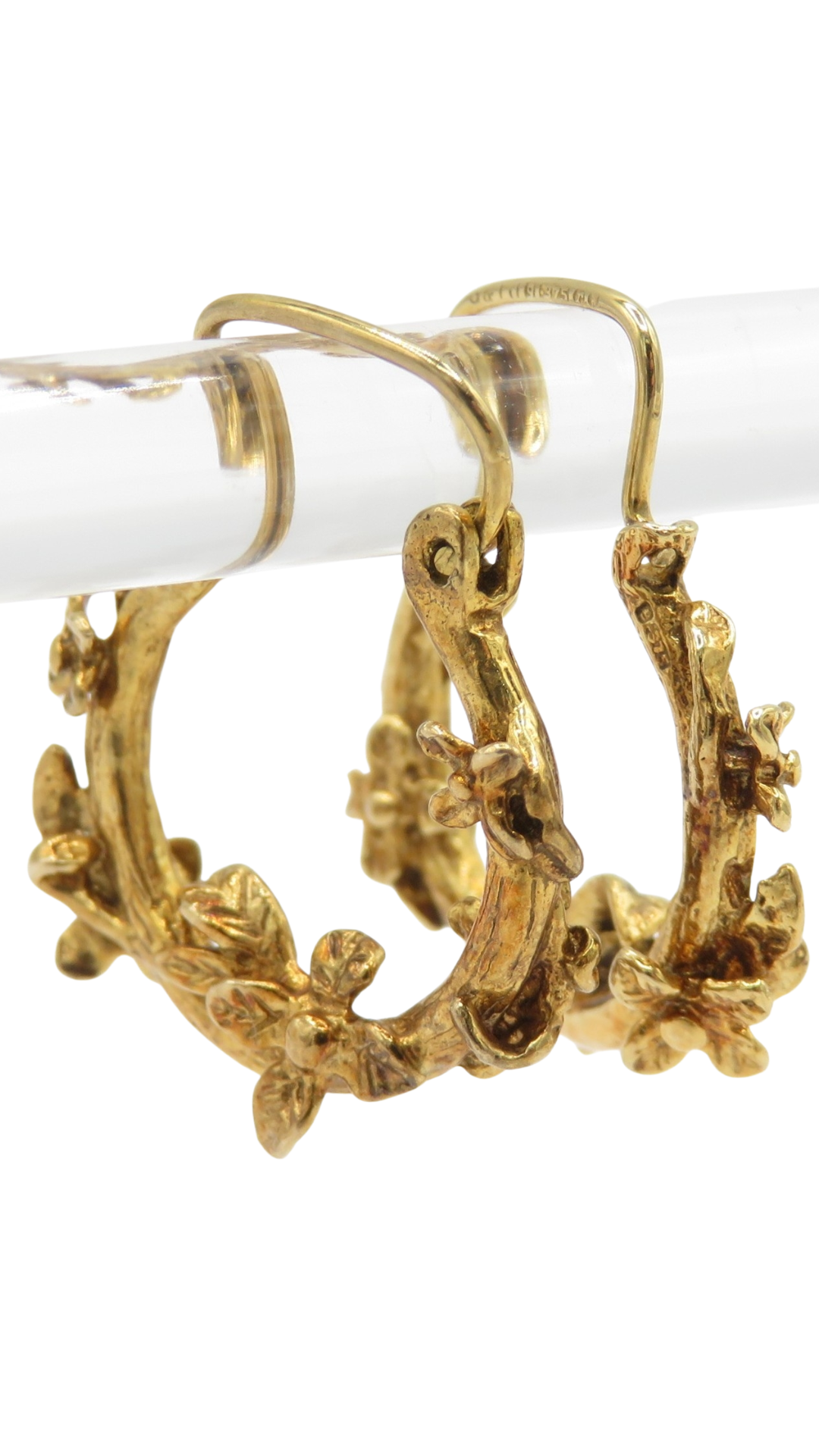 19 Gold Floral Vine Hoop Earrings