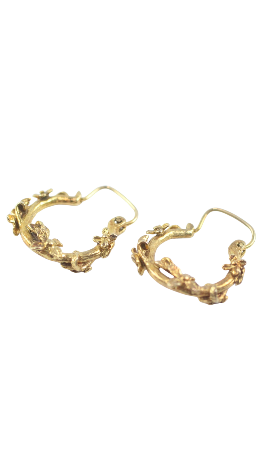 19 Gold Floral Vine Hoop Earrings