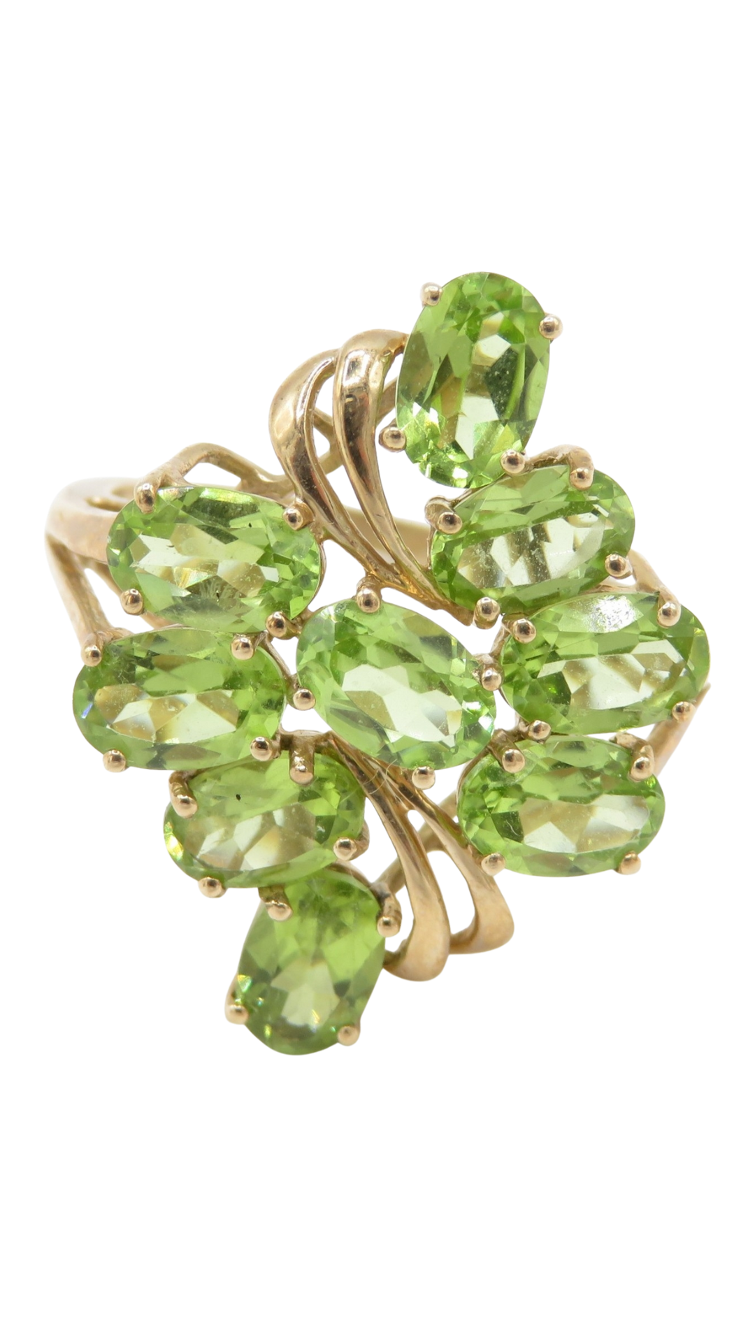 108 Peridot Cluster Ring