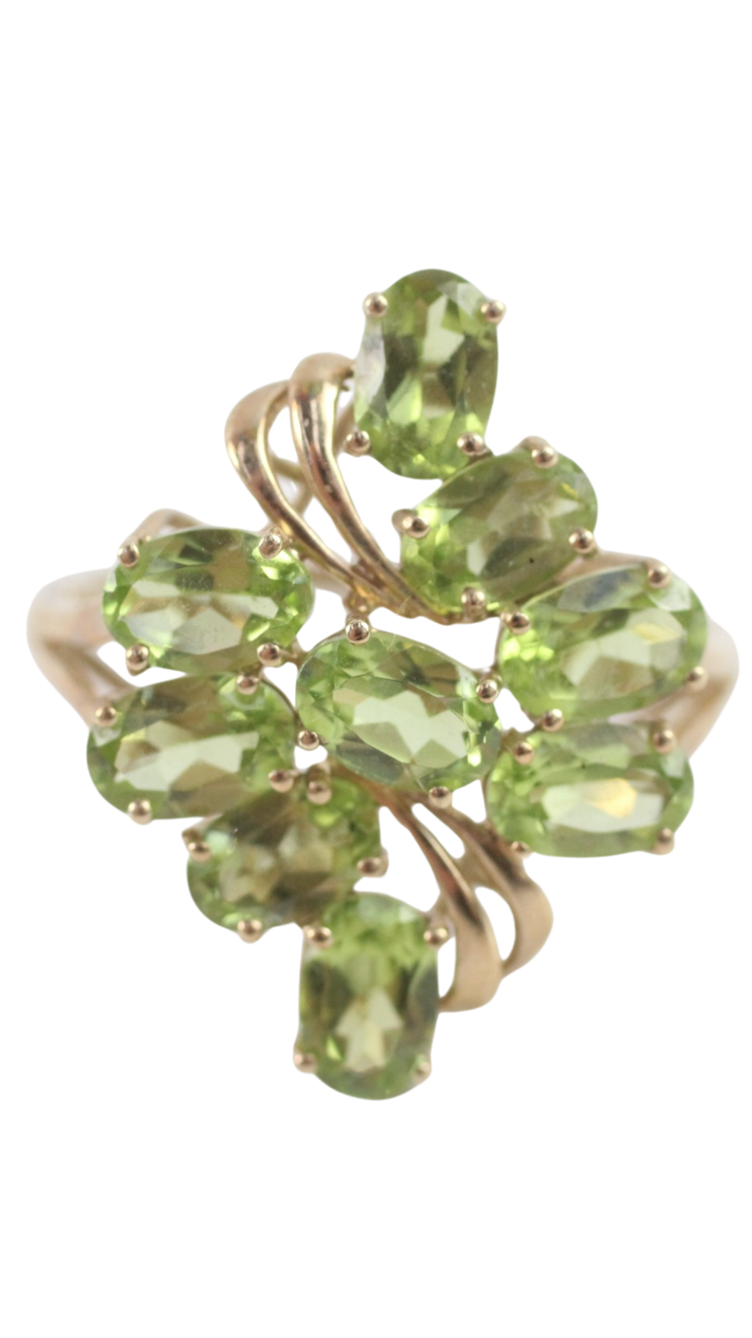 108 Peridot Cluster Ring
