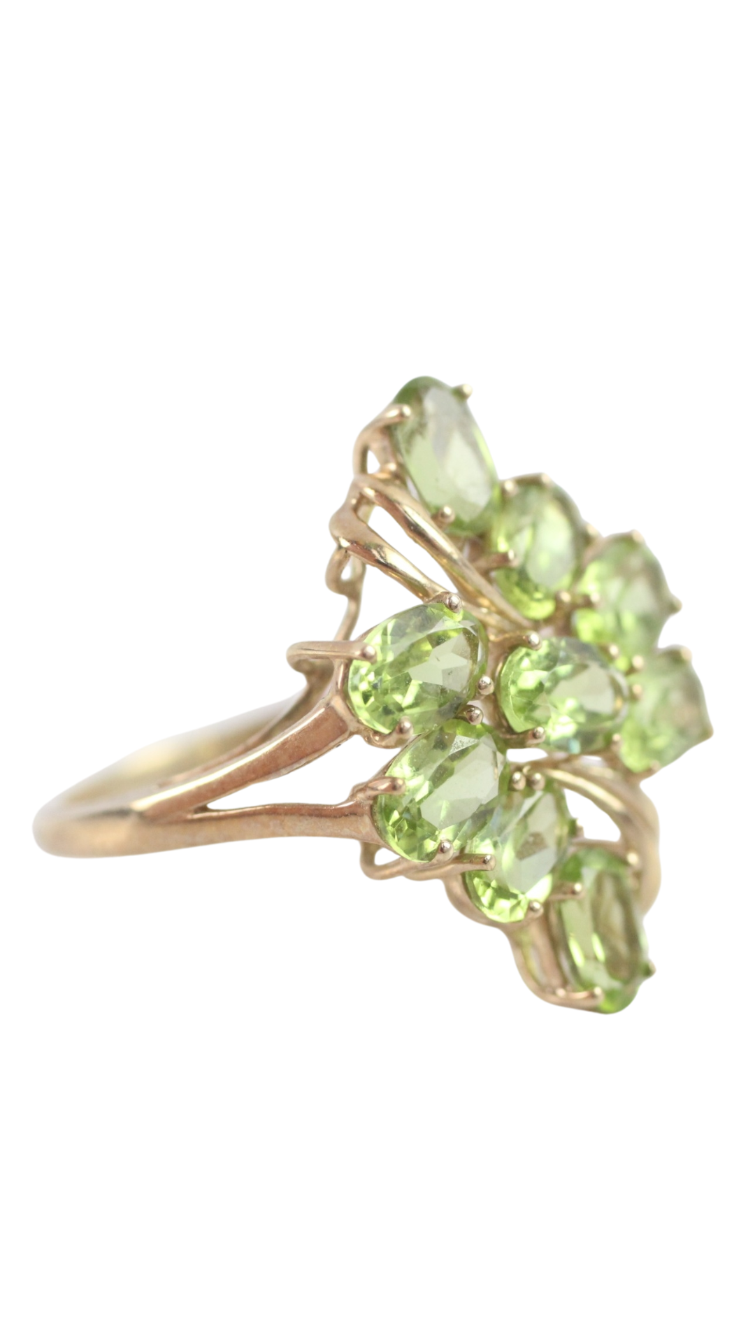 108 Peridot Cluster Ring