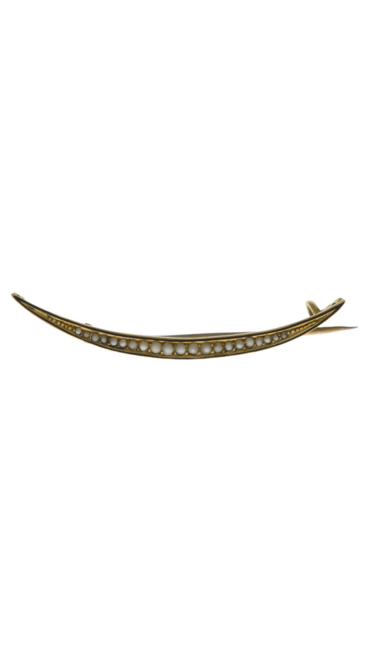 590 Split Pearl & Enamel Brooch