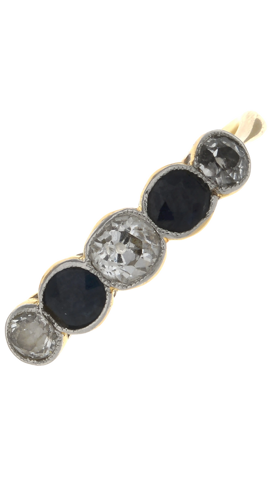 659 Diamond Sapphire Ring