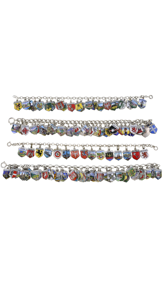 1044 Enamel Travel Shield Charm Bracelets