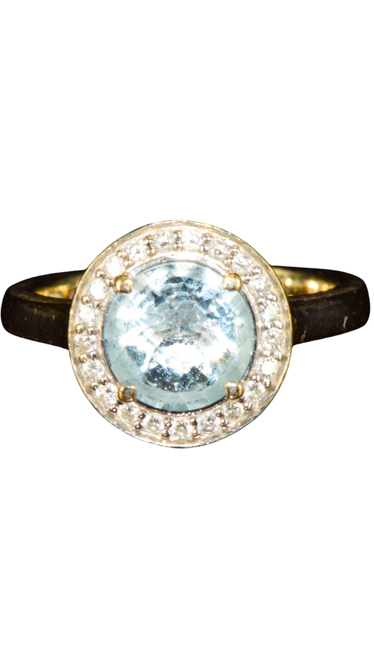 590 Aquamarine Diamond Ring