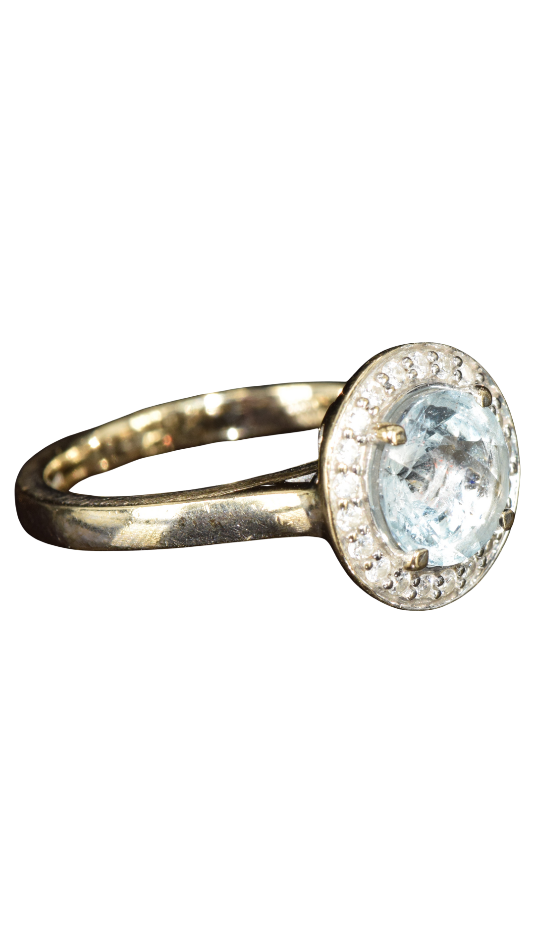 590 Aquamarine Diamond Ring