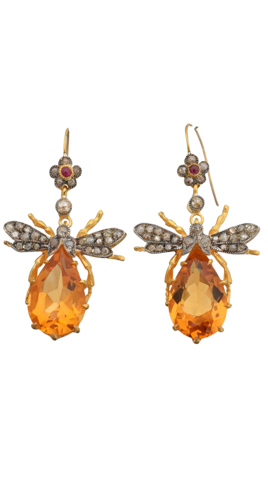 21 Citrine Bug Earrings